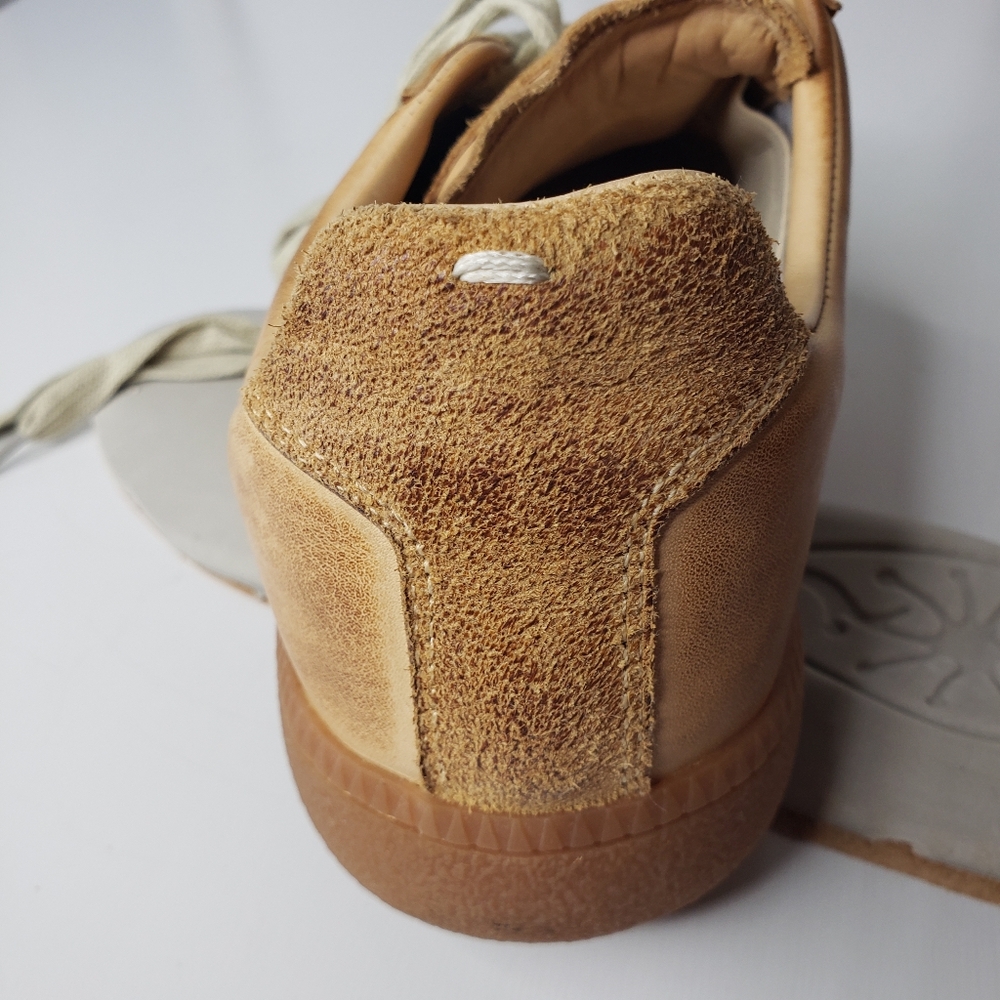 Handmade Leather Burnished Unisex Leather Walking Athleisure Casual Sneaker - Picture 9 of 12